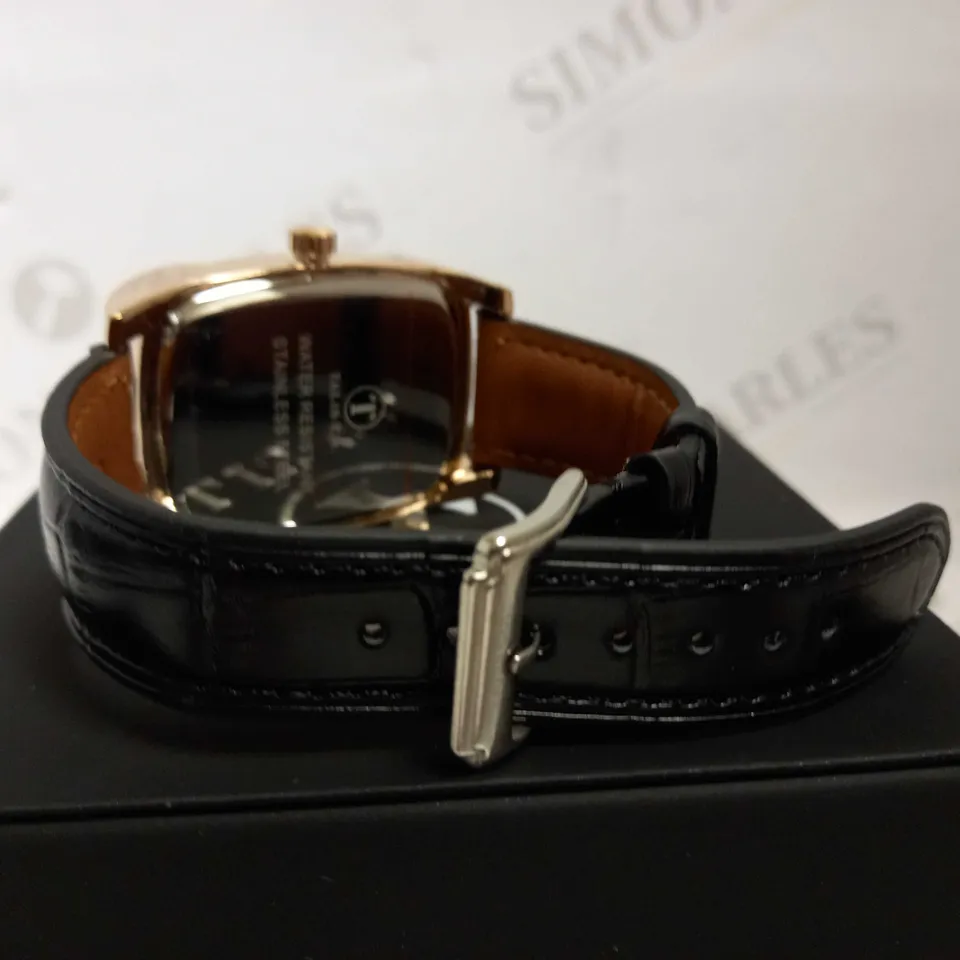 TALIS CO PART SKELETON TWO TONE LEATHER STRAP WATCH RRP £550