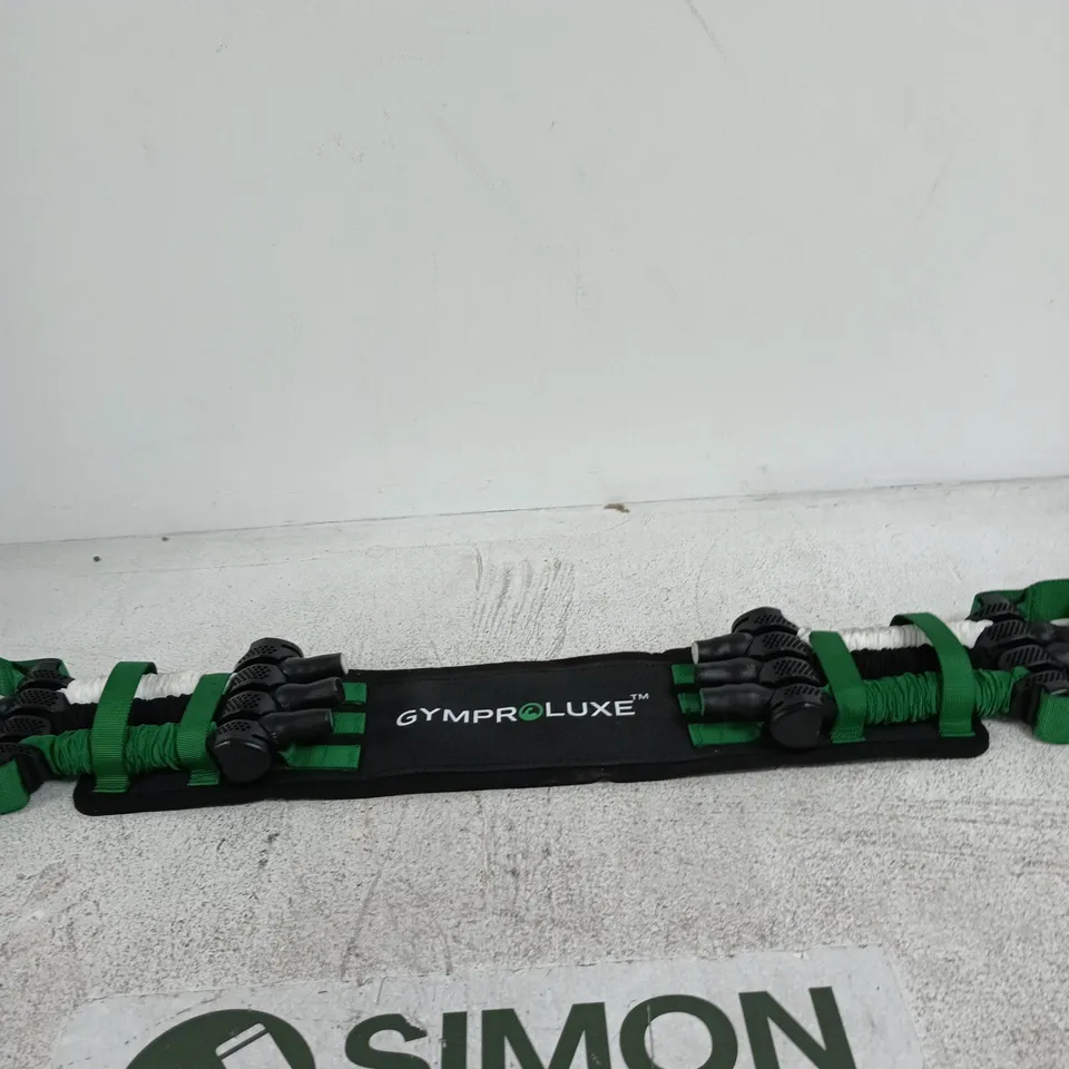GYMPRO LUXE FITNESS STRAP WITH GREEN CONNECTORS – BLACK