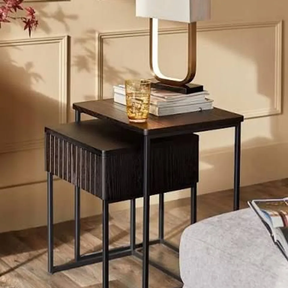 BOXED DANETTI TORONTO DARK ASH NEST OF TABLES (1 BOX)