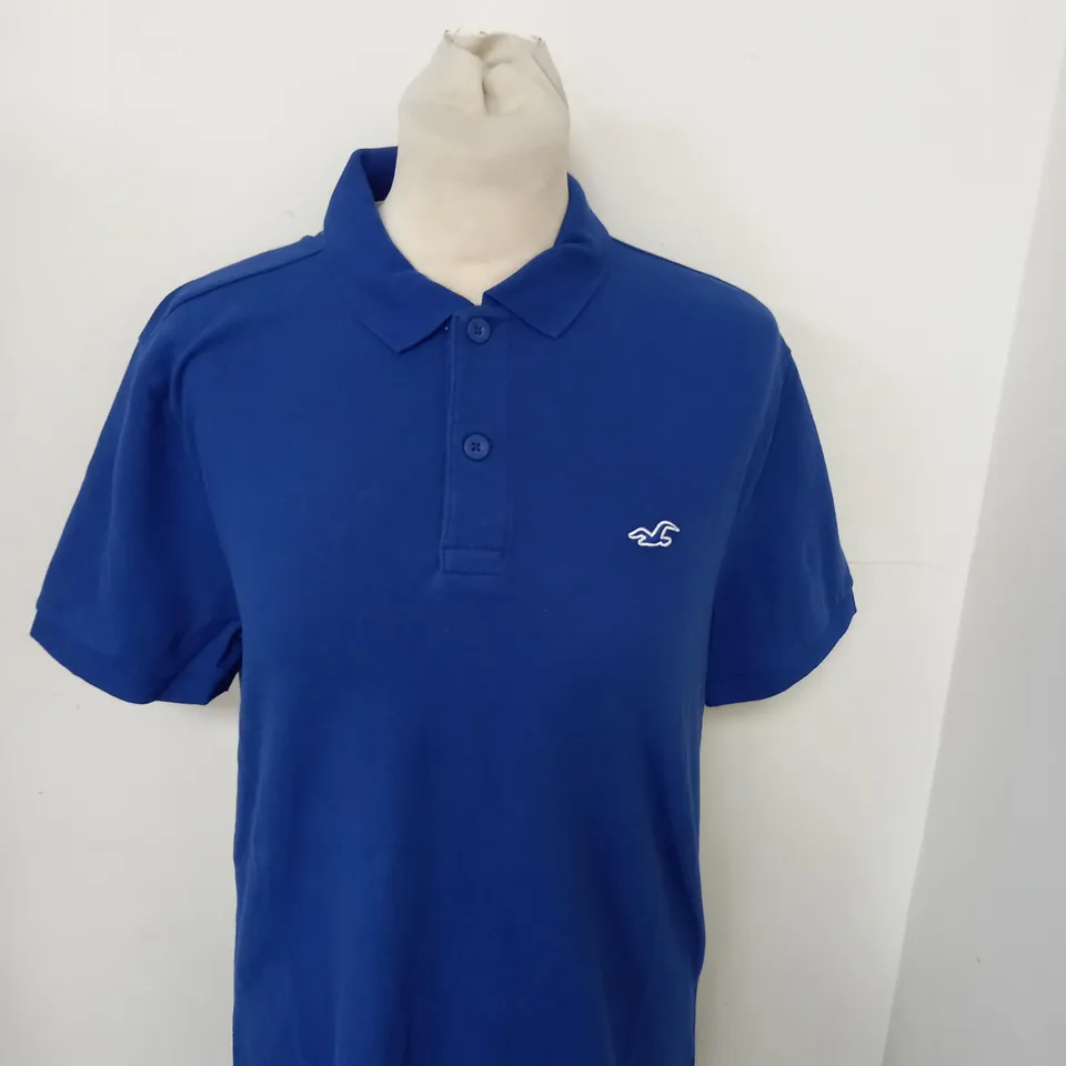 HOLLISTER CASUAL POLO SHIRT IN BLUE SIZE M