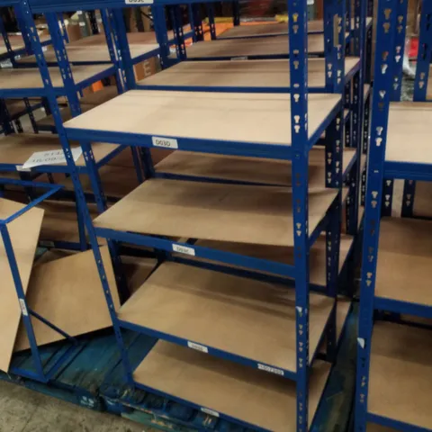 PALLET CONTAINING 2 5-TIER SHELVING UNITS 180×90×45CM - BLUE