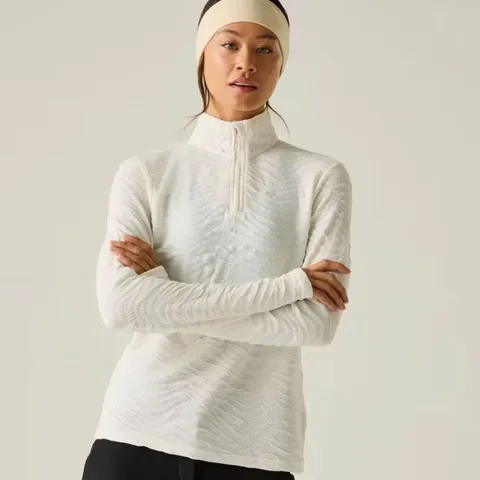 BRAND NEW DARE 2B WOMEN'S GLAMOURIZE III QUILTED QUARTER ZIP MIDLAYER EGRET SIZE 14