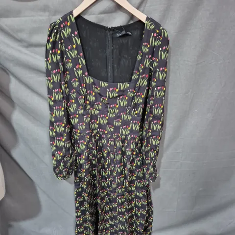COCO FENNELL DRESS – BLACK FLORAL PRINT, LONG SLEEVES, UK SIZE 16
