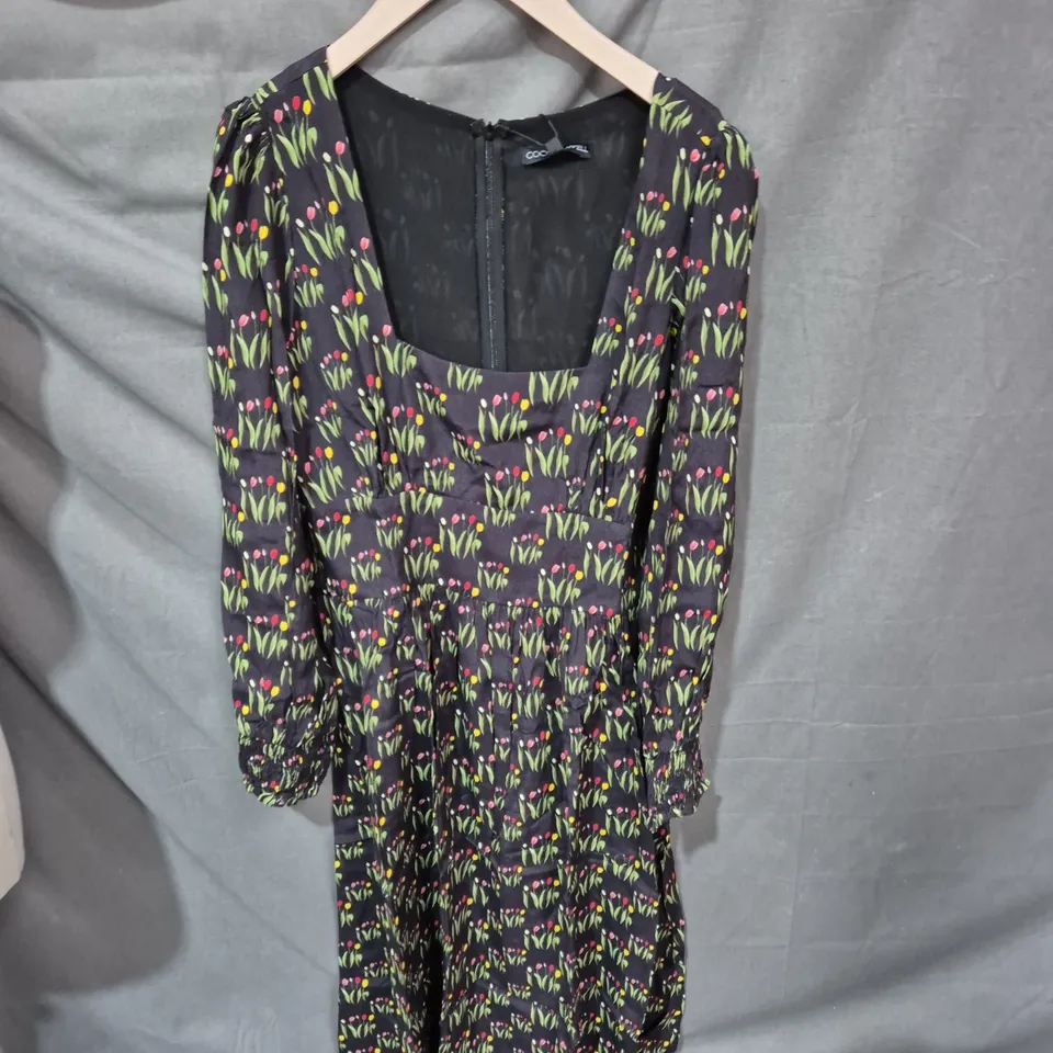 COCO FENNELL DRESS – BLACK FLORAL PRINT, LONG SLEEVES, UK SIZE 16