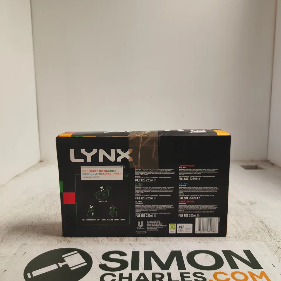 LYNX 6X BODY WASH GIFT PACK – 225ML BOTTLES (ASSORTED SCENTS)