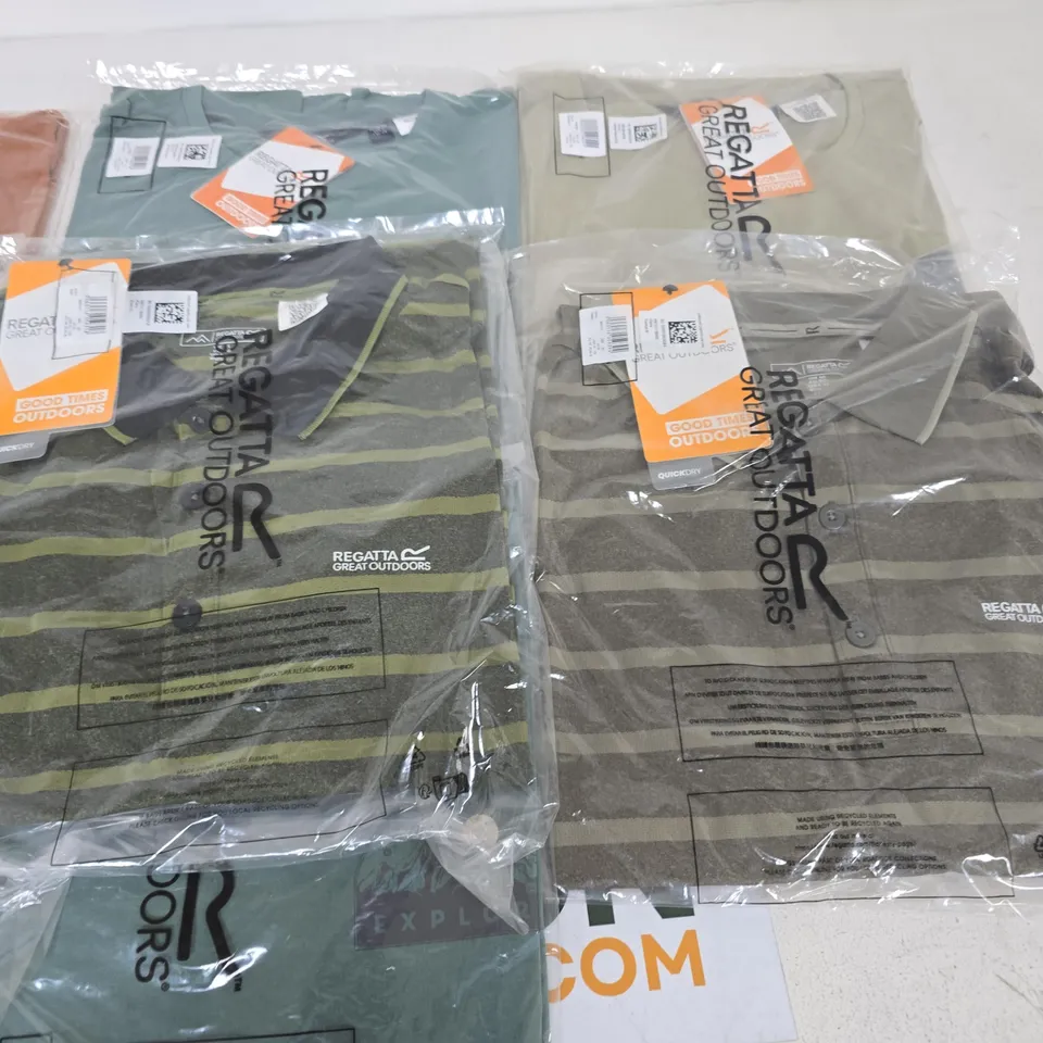 LOT OF 10 ASSORTED BRAND NEW REGATTA T-SHIRTS & IN VARIOUS STYLES, COLOURS AND SIZES