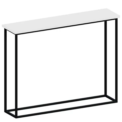 BOXED VIDA CONSOLE TABLE WITH METAL LEGS - WHITE & BLACK (1 BOX)