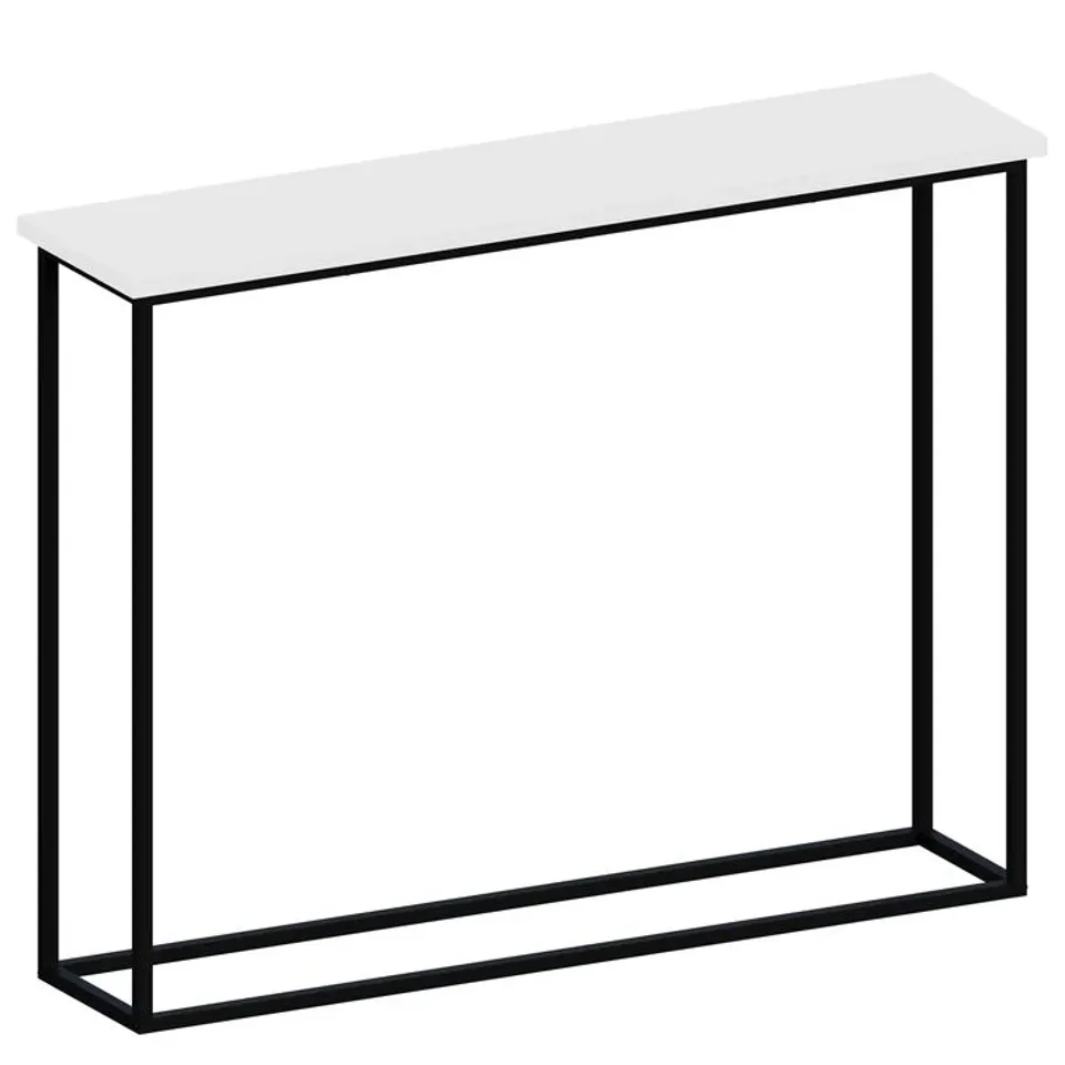 BOXED VIDA CONSOLE TABLE WITH METAL LEGS - WHITE & BLACK (1 BOX)