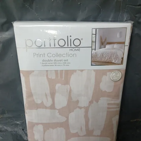 SEALED PORTFOLIO HOME PRINT COLLECTION DUSA DOUBLE DUVET SET IN NATURAL