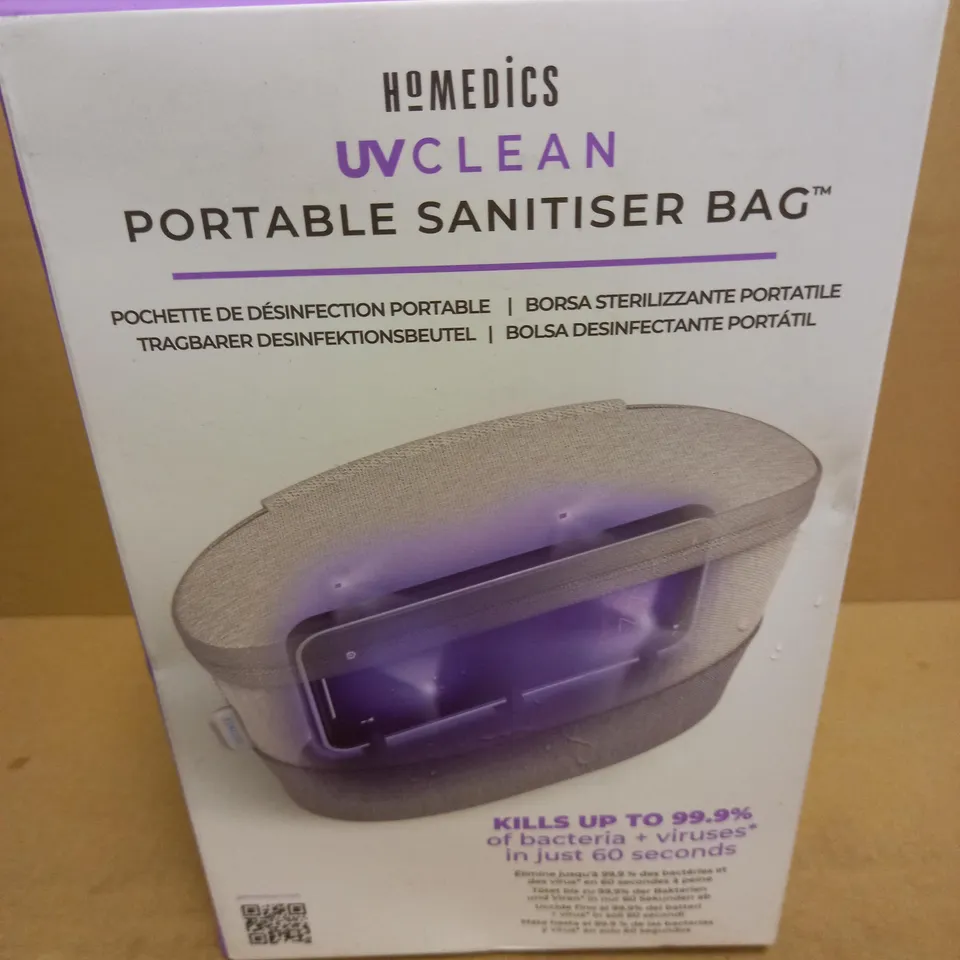 BOXED HOMEDICS UV-CLEAN PORTABLE SANITIZER BAG SAN-B100GY-EU
