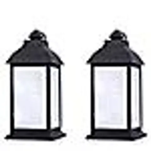 HOME STORIES SET OF 2 INDOOR / OUTDOOR LED EFFECT LANTERNS
