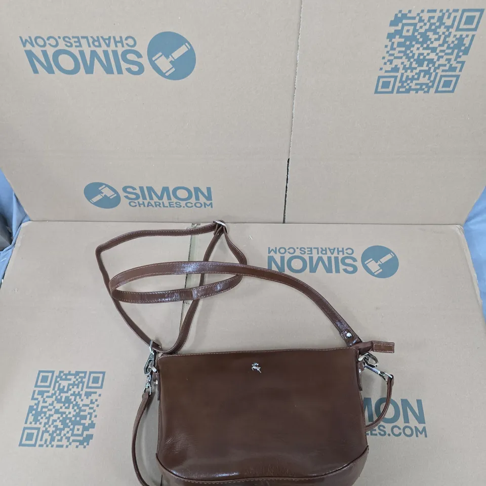 ASHWOOD LEATHER BROWN LEATHER CROSSBODY BAG - GENUINE LEATHER