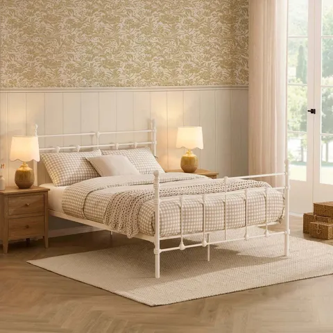 BOXED DUSK DORSET METAL BED FRAME - WHITE // SIZE: 3FT SINGLE (2 BOXES)