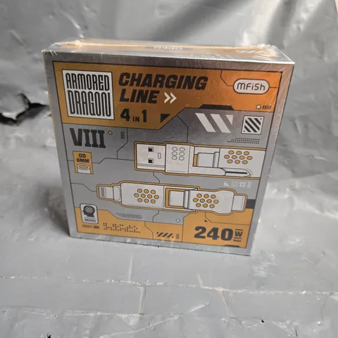 MFISH ARMORED DRAGON 8 CHARGING LINE (4 IN 1) – 240W MAX, BLACK/RED