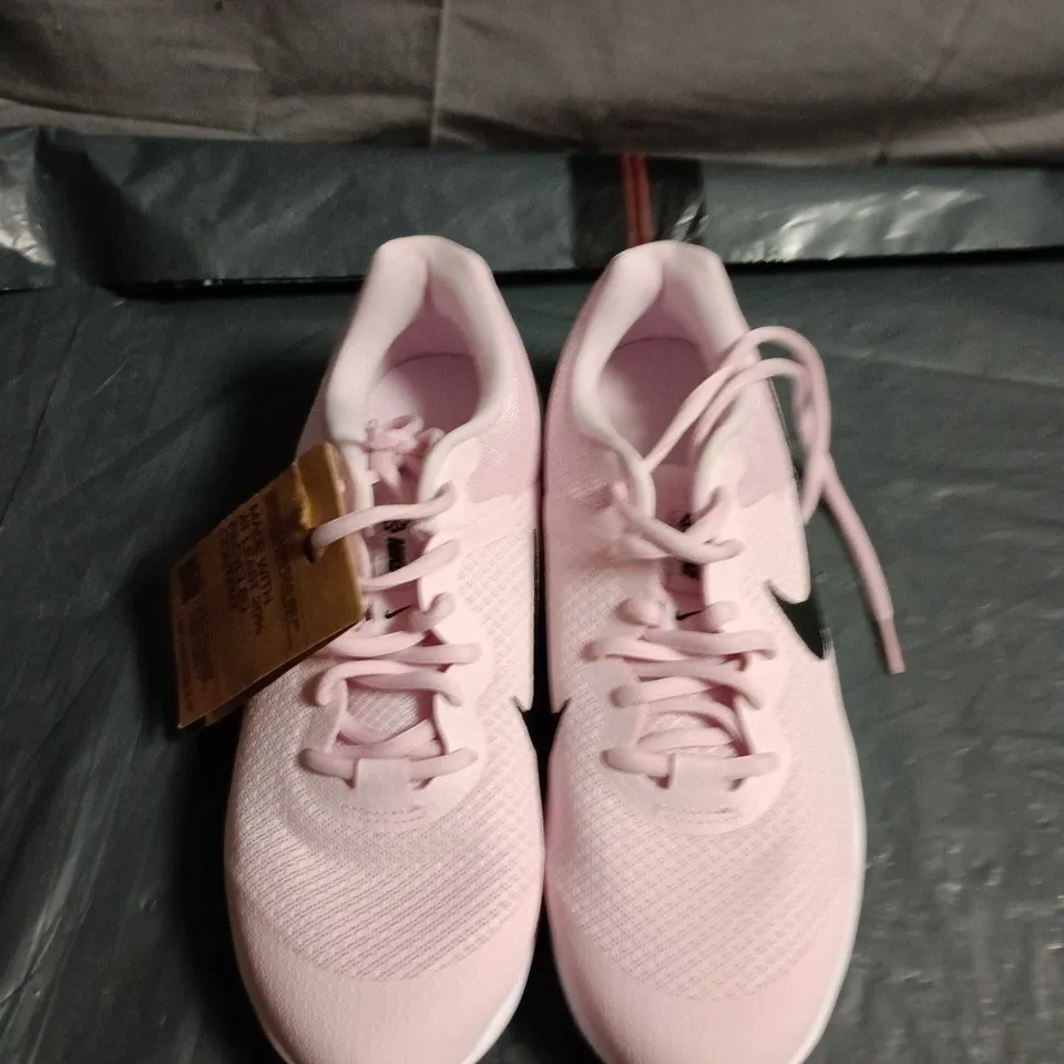 NIKE WOMEN'S PINK RUNNING SHOES WITH BLACK SWOOSH - UK SIZE 5.5