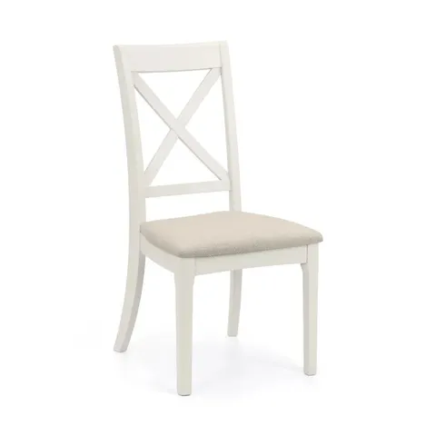BOXED BATCHELDER BEIGE CROSS BACK SIDE CHAIRS SET OF 2 (1 BOX)