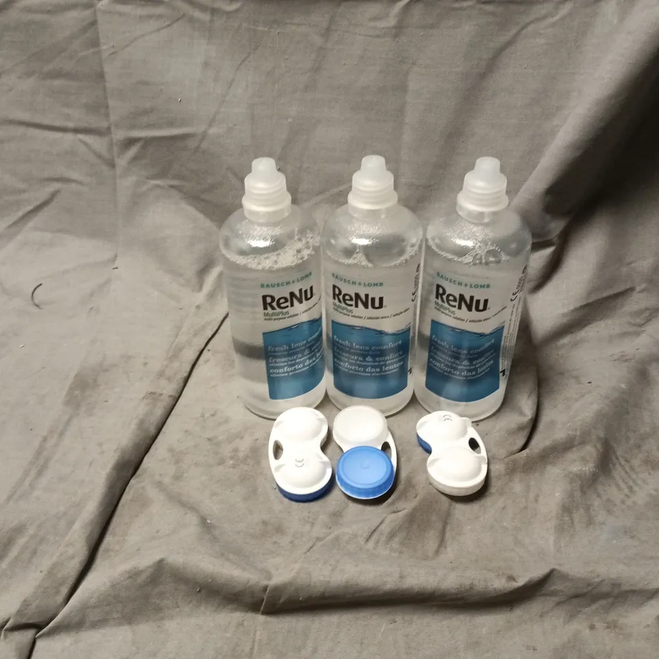 BAUSCH & LOMB RENU MULTIPLUS CONTACT LENS SOLUTION – 3 X 240 ML WITH LENS CASES