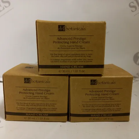 BOX OF APPROX 12 X 30ML DR BOTANICALS ADVANCED PRESTIGE PROTECTING HAND CREAM