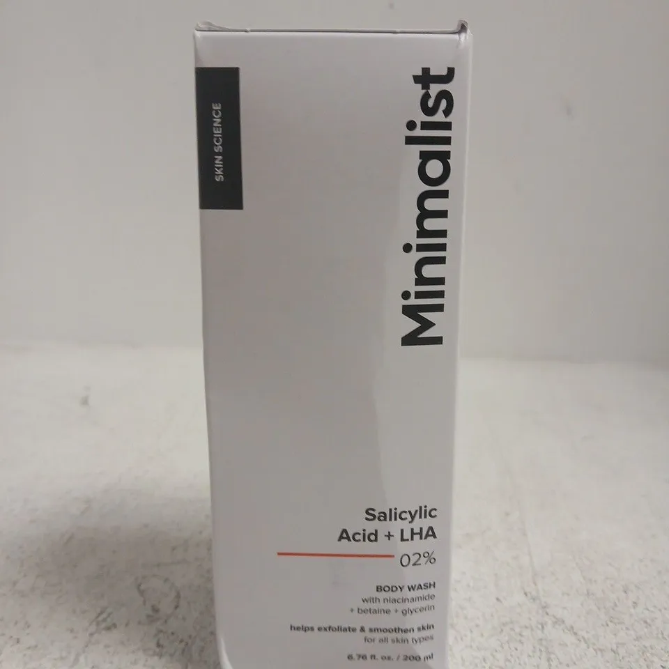 BOXED AND SEALED MINIMALIST SALICYLIC ACID + LHA 2% BODY WASH, 200 ML