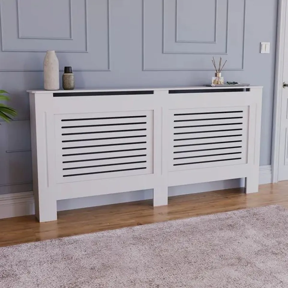 BOXED MILTON RADIATOR COVER, LARGE - WHITE (1 BOX)