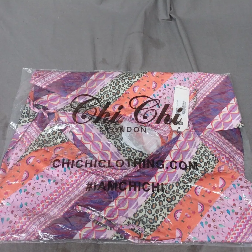 CHI CHI LONDON RUFFLE HEM ABSTRACT PRINT MINI DRESS - 14