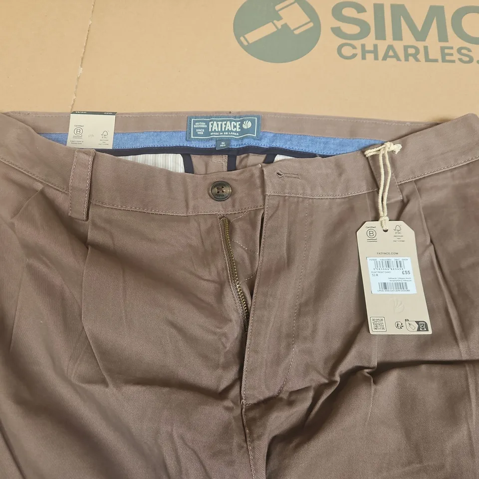 FAT FACE PLEAT FRONT CHINOS IN NATURAL - 32R