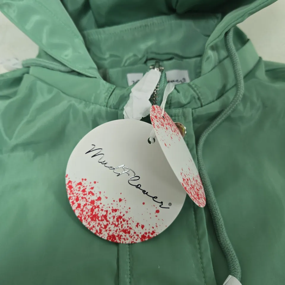MUDFLOWER GREEN HOODED RAIN JACKET – UK 10/12