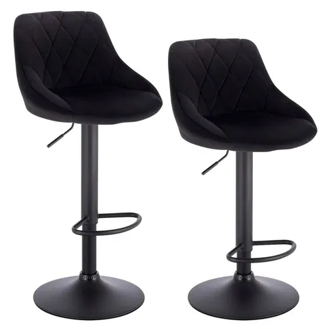 BOXED SET OF 2 HEIGHT-ADJUSTABLE PAYNTER BAR STOOLS - BLACK (1 BOX)