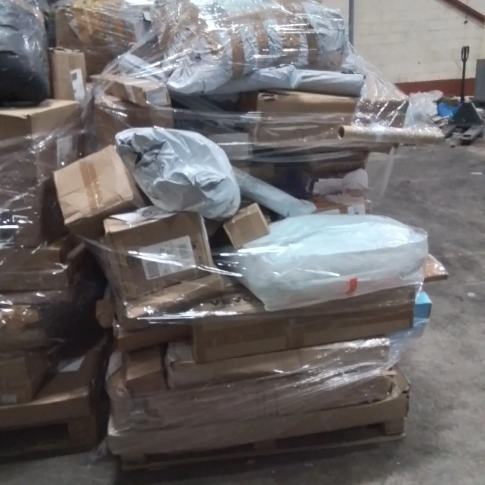 PALLET OF ASSORTED HOUSEHOLD GOODS AND PRODUCTS TO INCLUDE;FOOD PROCESSOR,ELECTRIC SAW,PILLOW 