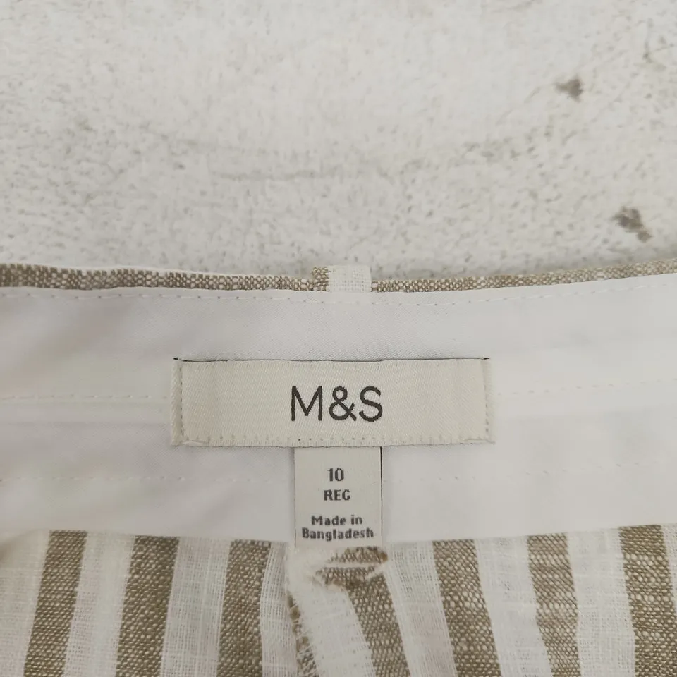 M&S MEN'S STRIPED TROUSERS – UK 10 REGULAR