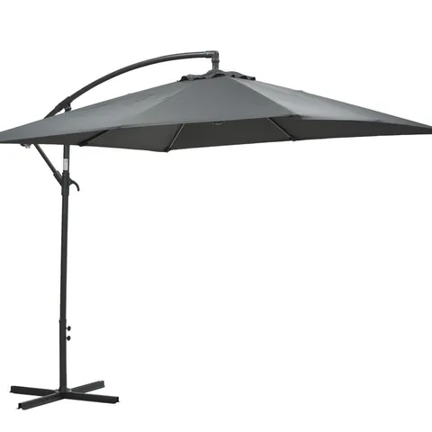 BOXED CORFU PARASOL - 250X250CM - CARBON BLACK/DARK GREY (1 BOX)