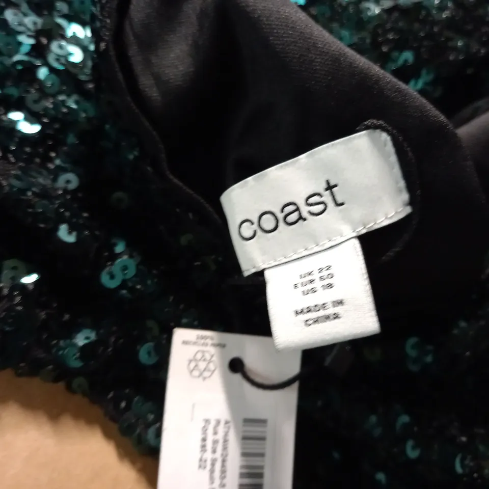 COAST PLUS SIZE SEQUIN FISHTAIL MAXI DRESS  - SIZE 22