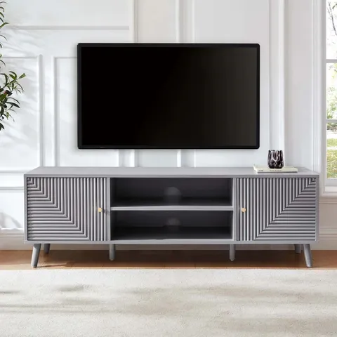 BOXED DUSK DORA TV UNIT FOR TVS UP TO 60"- LIGHT GREY (1 BOX)