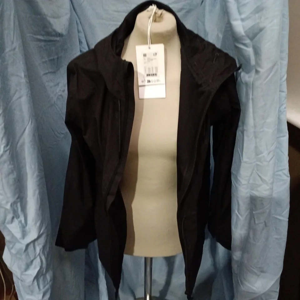 RAINS UK SIZE S SUVA HARDSHELL STRING WOMEN'S JACKET W3 – BLACK