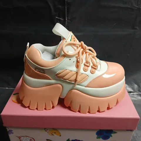 BOXED PAIR OF KOI PEACH ICE TEA TRAINERS - UK SIZE 3 