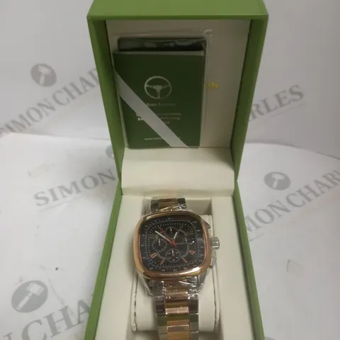 BOXED MANN EGERTON POLARIS TWO TONE STEEL STRAP WATCH