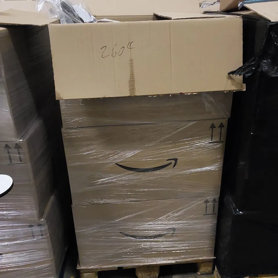 PALLET TO CONTAIN ASSORTED HOUSEHOLD ITEMS AND CONSUMER PRODUCTS. INCLUDING GLOVES, DIY SALON NAILS, DRAUGHT EXCLUDER, MUSIC CDS, HALLOWEEN MASKS, UNICORN HOT WATER BOTTLES ETC