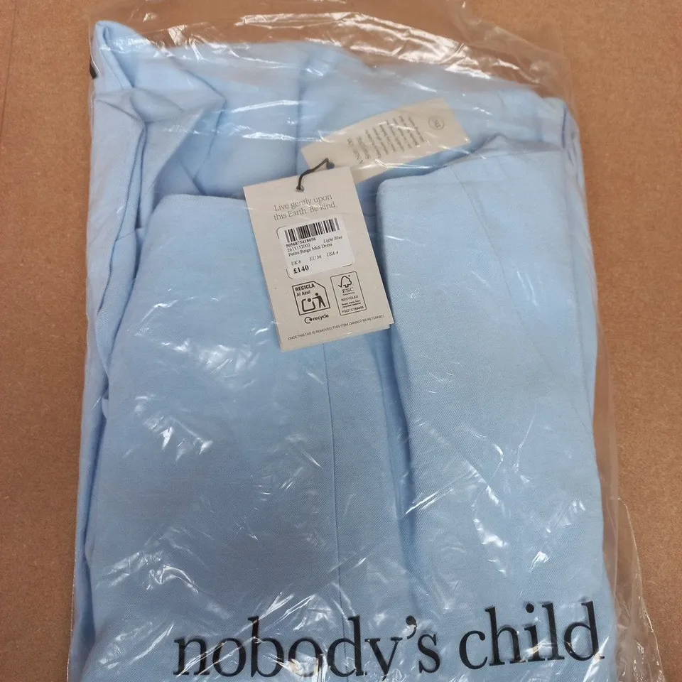 NOBODY'S CHILD LIGHT BLUE PETITE REIGN MIDI DRESS – UK 8 (EU 36 / USA 4)