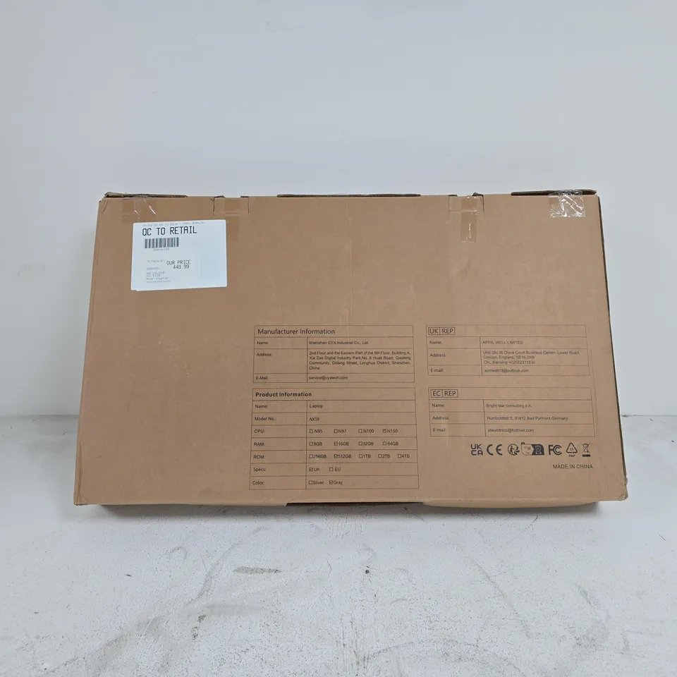 ACER LAPTOP AX18 BOXED WITH PLUG
