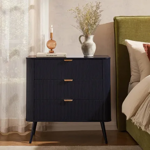 BOXED DUSK HATTIE SMALL 3 DRAWER CHEST - MIDNIGHT (1 BOX)