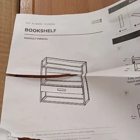 BOXED LIVINGANDHOME BOOKSHELF - BROWN (1 BOX)