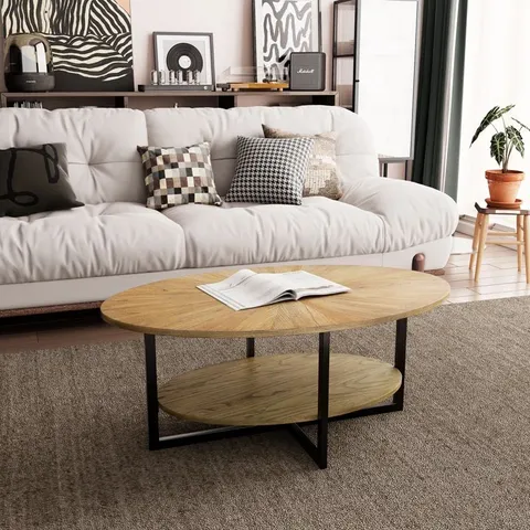 BOXED BOROUGH WHARF OVAL COFFEE TABLES WITH STORAGE