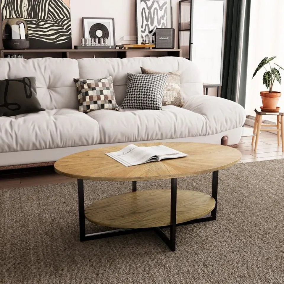 BOXED BOROUGH WHARF OVAL COFFEE TABLES WITH STORAGE