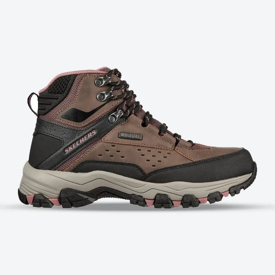 SKETCHERS MEMORY FOAM WATERPROOF HIKING BOOTS IN BROWN/PINK SIZE 7