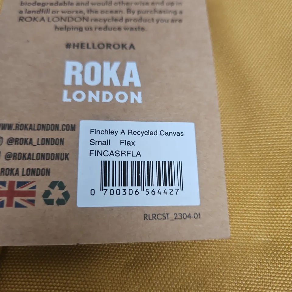 ROKA LONDON FINCHLEY A RECYCLED CANVAS SMALL FLAX BAG