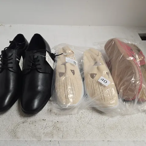 BOX OF APPROXIMATELY 15 ASSORTED PAIRS OF SHOES AND FOOTWEAR ITEMS IN VARIOUS COLOURS, STYLES, AND SIZES - COLLECTION ONLY