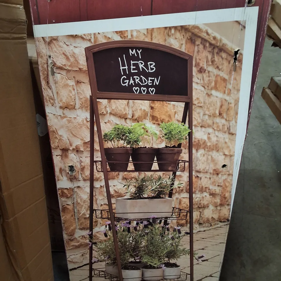 BOXED PANACEA RUSTIC FARMHOUSE 3 TIER CHALKBOARD PLANT STAND