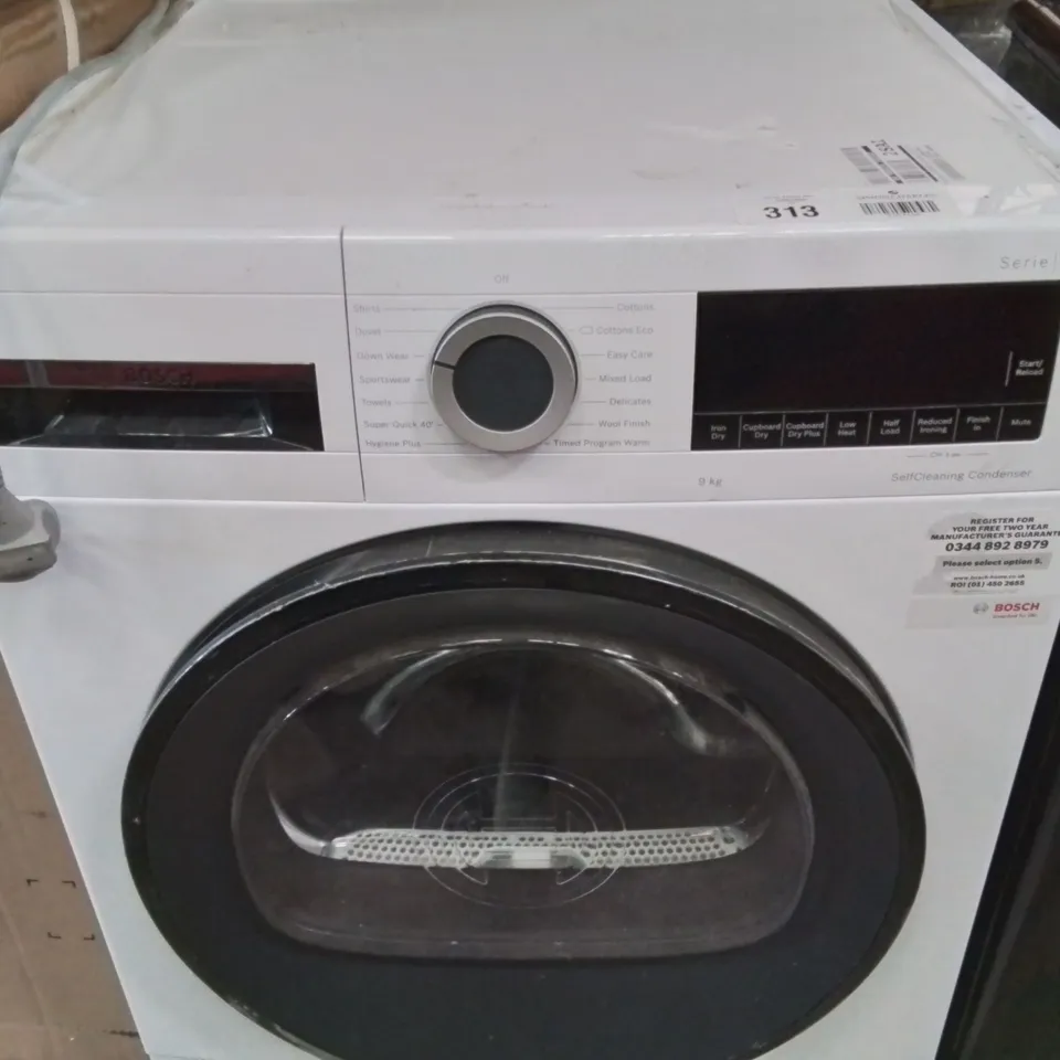 BOSCH SERIES 6 WQG24509GB 9KG LOAD HEAT PUMP TUMBLE DRYER - SELF-CLEANING CONDENSER -WHITE-
