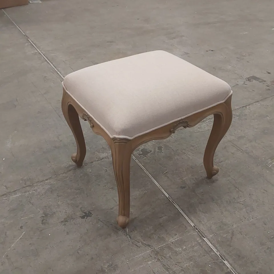 DESIGNER WOODEN STOOL WITH UPHOLSTERED SEAT