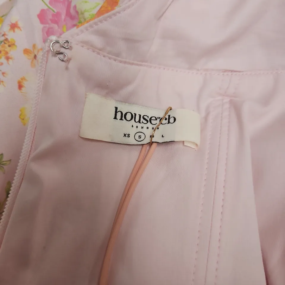 HOUSE OF CB PINK FLORAL MIDI DRESS – WOMEN'S SIZE S (UK 8-10)